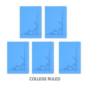 BLUE CAT A5 SOFT TOUCH COVER BANDED 5PCS (RULED)